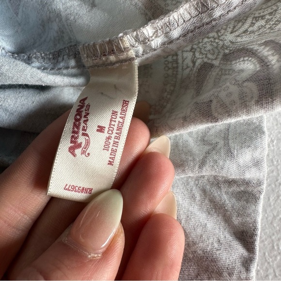 Arizona Jean Company Blue Gradient Paisley Patterned Peplum Tank Top - Medium - Picture 7 of 8